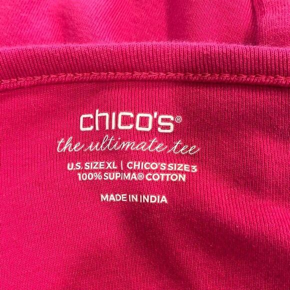 Chico’s Supima Cotton Side-Button Bateau-Neck Top XL - Picture 4 of 6